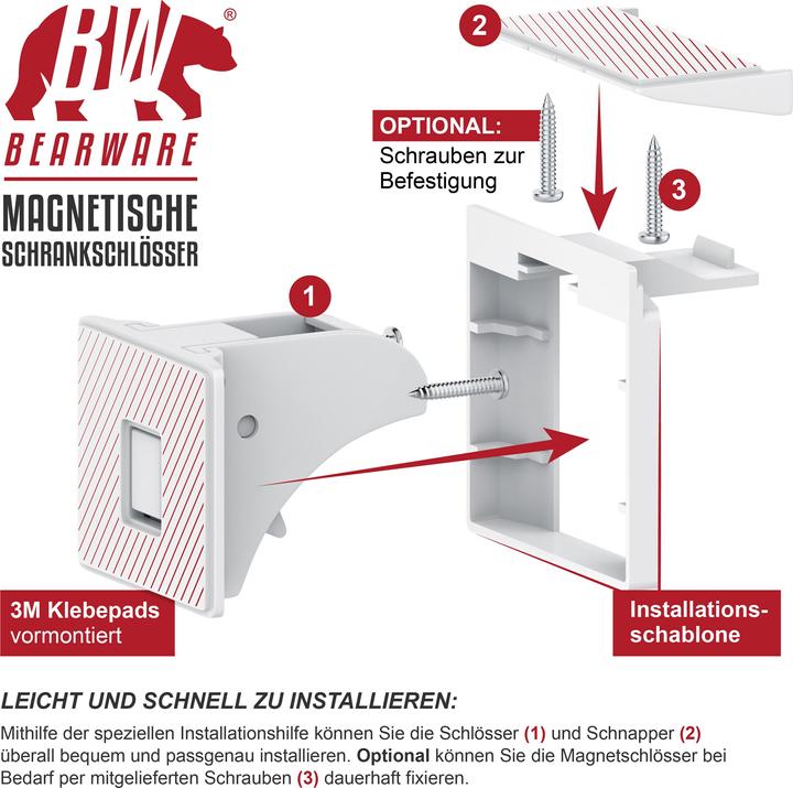 Produktbild Bearware 10x Babysicherung Schrankschloss Set
