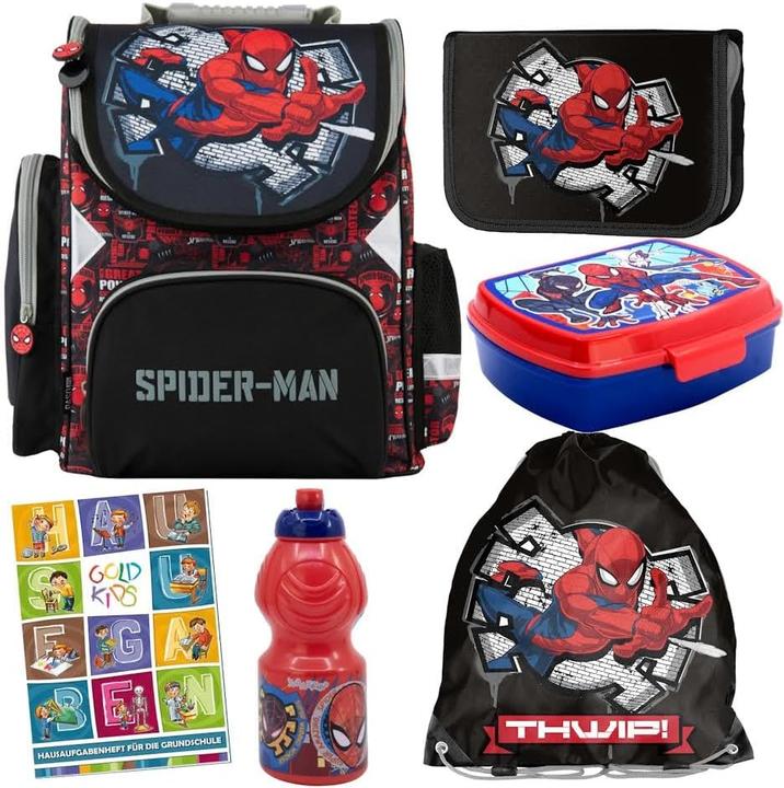 Produktbild Goldkids 6-teiliges Schulranzen-Set mit Spider-Man-Motiv