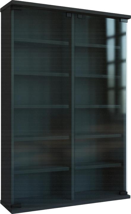 Actual product image VCM Wood CD DVD stand shelf Roma with glass door (60 x 18 x 92 cm)