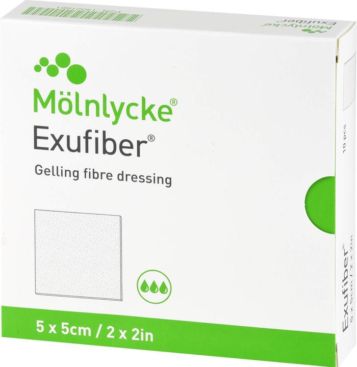 Actual product image Mölnlycke Exufiber 5x5 Cm, 10 pcs VER
