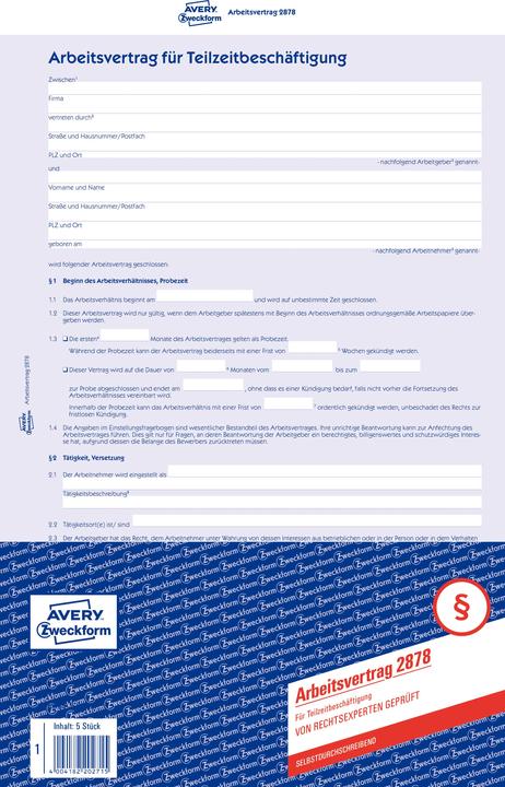 Produktbild Avery Arbeitsvertrag (2 x)