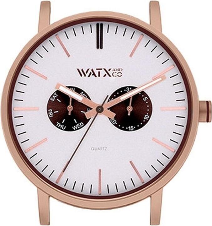 Watx & Colors Unisex-Uhr WXCA2735 Grau Rosa Silberfarben (Ø 44 mm) (44 mm)