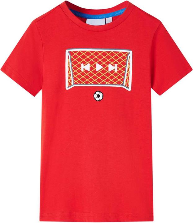 VidaXL Kinder-T-Shirt Rot 128,Material: 100 % Baumwolle,Farbe (128)