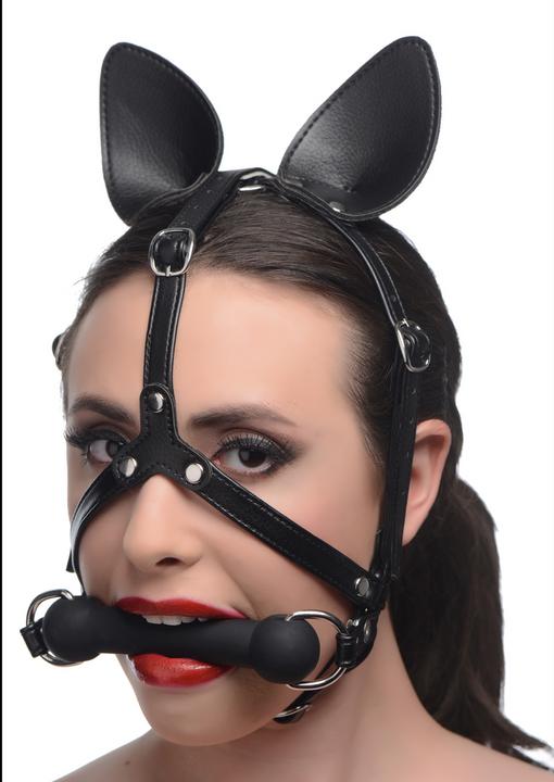 Actual product image Master Series Dark Horse Pony Head Harness with Silicone Bit