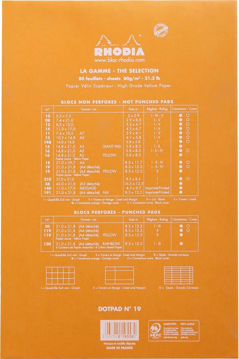 Image du produit Rhodia DotPad N°19 (A4+, Pointillés)