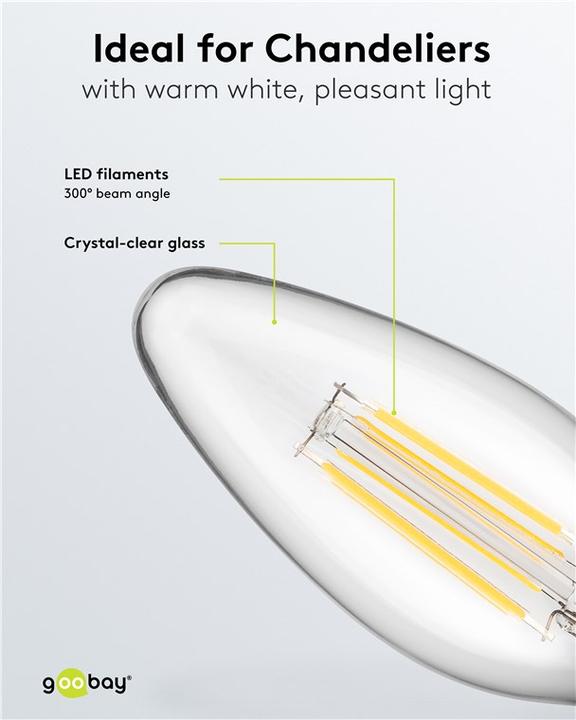 Produktbild Goobay Filament-LED-Kerze (E14, 6 W, 1055 lm, 1 x, C)