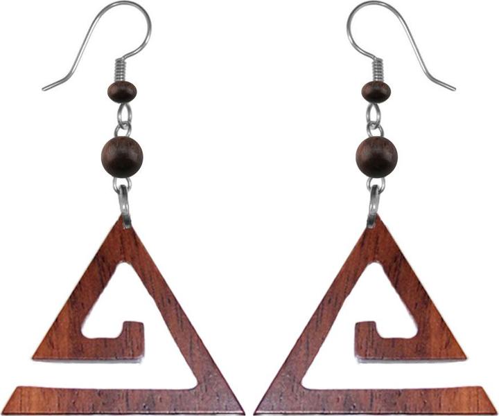 Image du produit Star Piercing Boucles d'oreilles Spirale Triangle en bois de sono