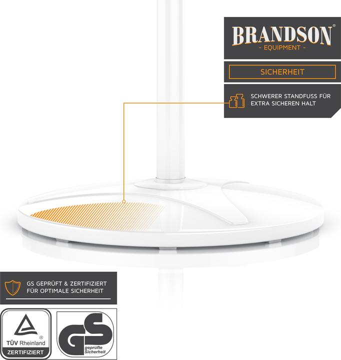 Actual product image Brandson Pedestal fan, 42 cm Ø, pedestal fan, remote control, tiltable 30°, 50W, oscillation 80°, white/blue (45.60 dB)