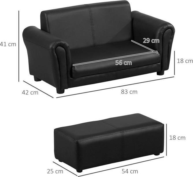 Actual product image Swisshandel24 Children's armchair with footstool, children's sofa with stool, children's sofa, sofa armchair (Child armchair)