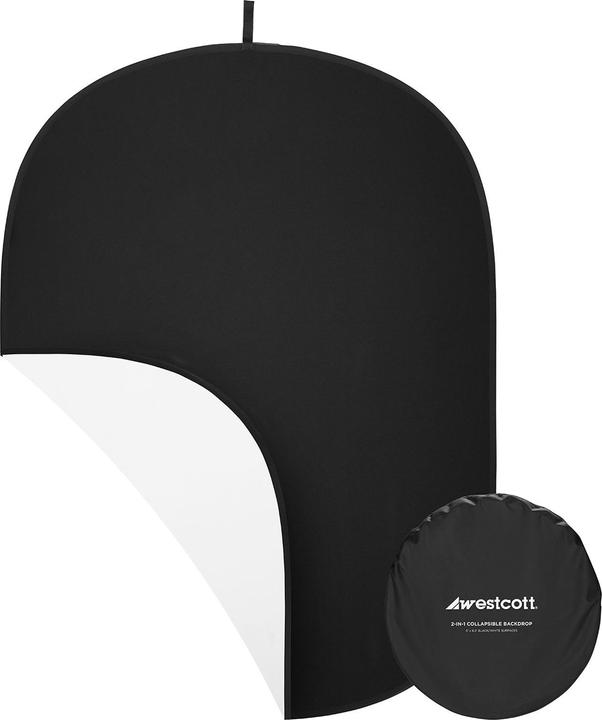 Produktbild Westcott 2-in-1 Black & White Screen (5' x 6.5') Collapsible Backdrop (152.40 cm, 195.60 cm)