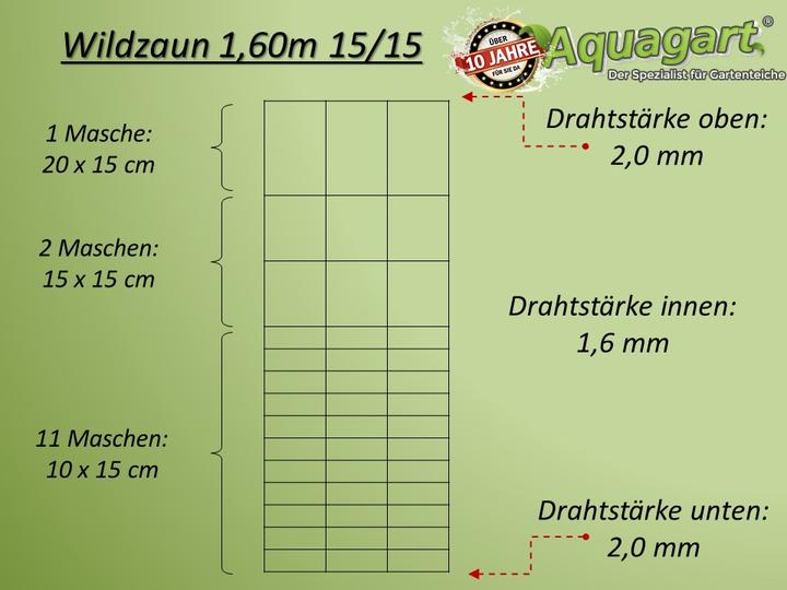 Produktbild Aquagart 150m Wildzaun Forstzaun Weidezaun Drahtzaun Knotengeflecht 160/15/15