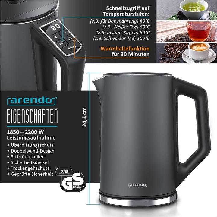 Produktbild Arendo Wasserkocher-Toaster-Eierkocher-Set (1.50 l)