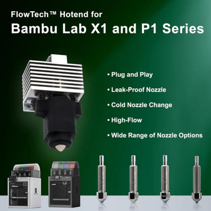 Actual product image MicroSwiss FlowTech™ Hotend for Bambu Lab X1/X1C - CM2™ CHT - Hardened Tip - High Flow (Hotend)
