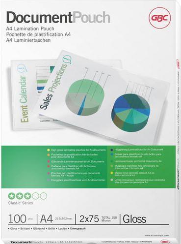 Produktbild GBC Laminierfolie (A4, 100 Stück, 75 µm)