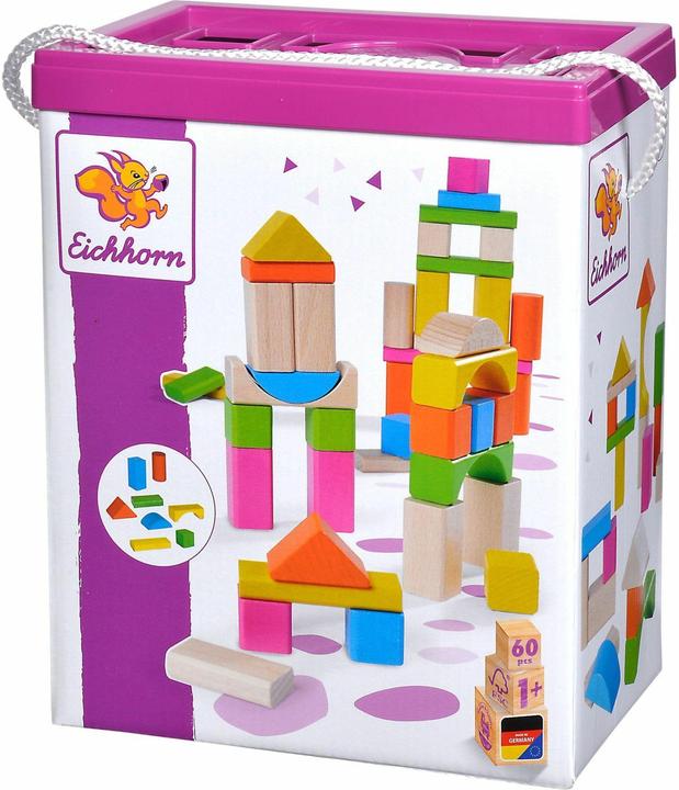 Eichhorn Blocs en bois naturels et colorés