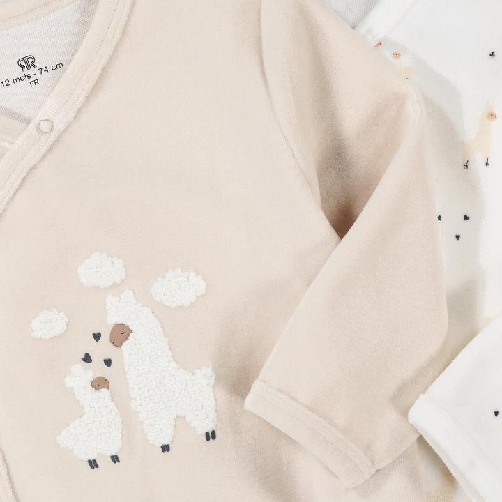 Immagine prodotto La Redoute Collections Pagliaccetto in velluto con motivi di lama in confezione da 2 pezzi (74)