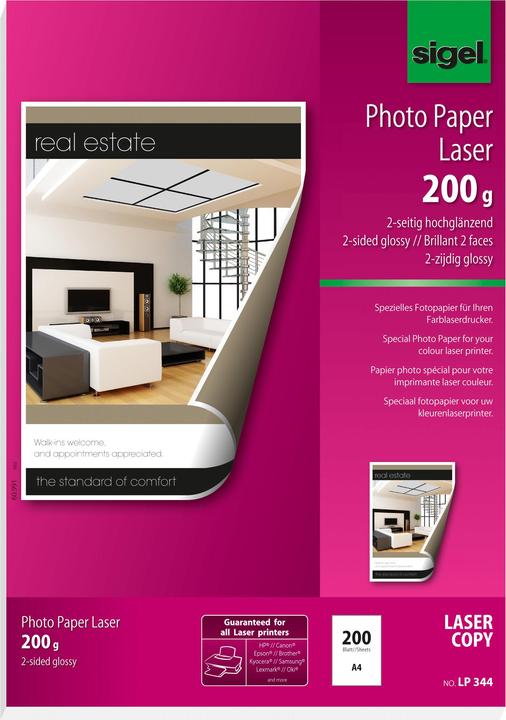 Image du produit Sigel Papier photo laser (200 g/m², A4, 200 x)