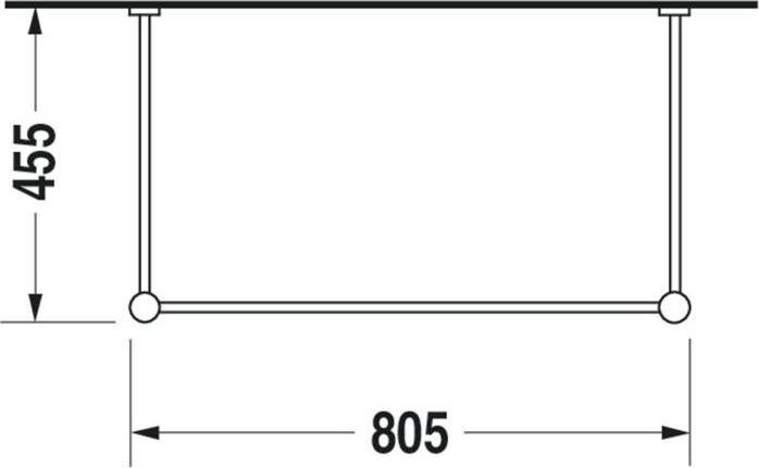 Produktbild Duravit Metallkonsole VERO höhenverst. +50mm chr f WT 032985 (80.5 x 45.5 x 78 cm)