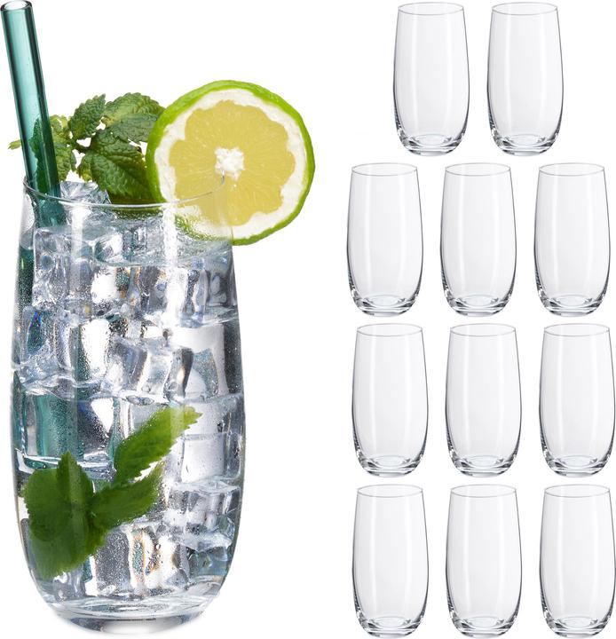 Relaxdays 12x Trinkgläser (0.52 l, 12 x)