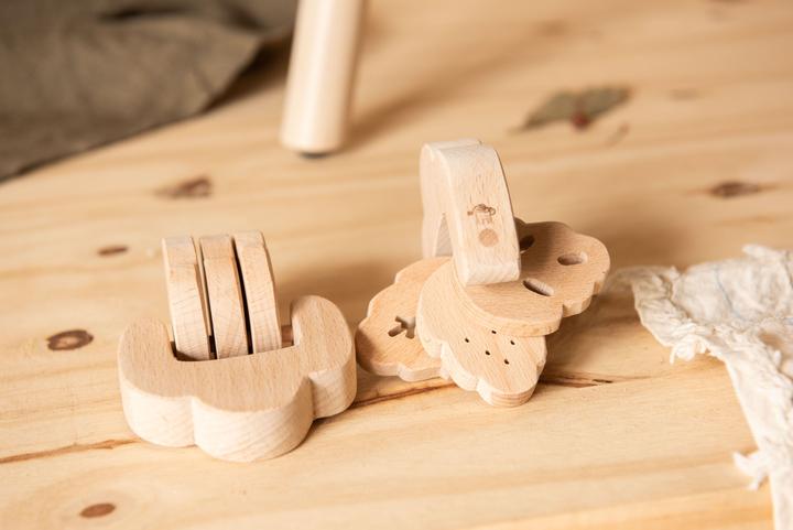 Actual product image Childhome Childwood Handmade Wooden Rattle LEAF