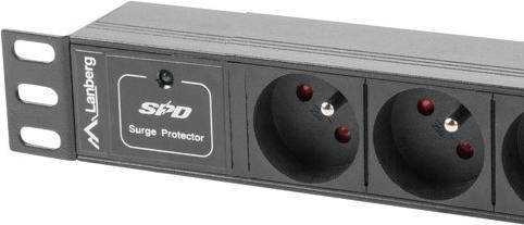 Actual product image Lanberg PDU-03E-0200-BK power distribution unit (PDU) 3 AC outlet(s) 1U Black
