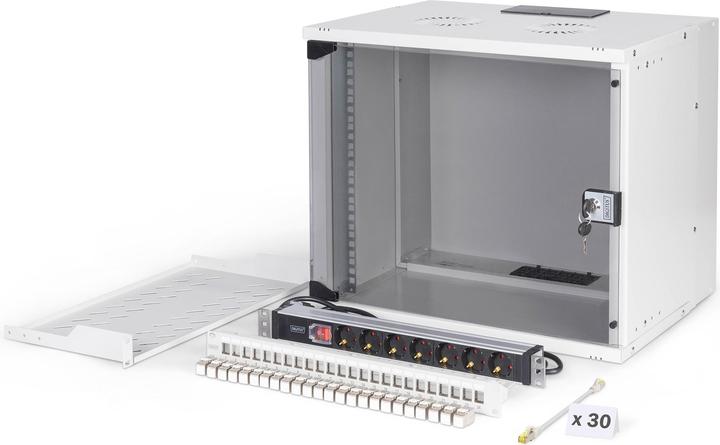 Produktbild Digitus 19" Netzwerk-Set, 9HE Wandgehäuse und Zubehör, gr SOHO PRO Version (19 Zoll Rack)
