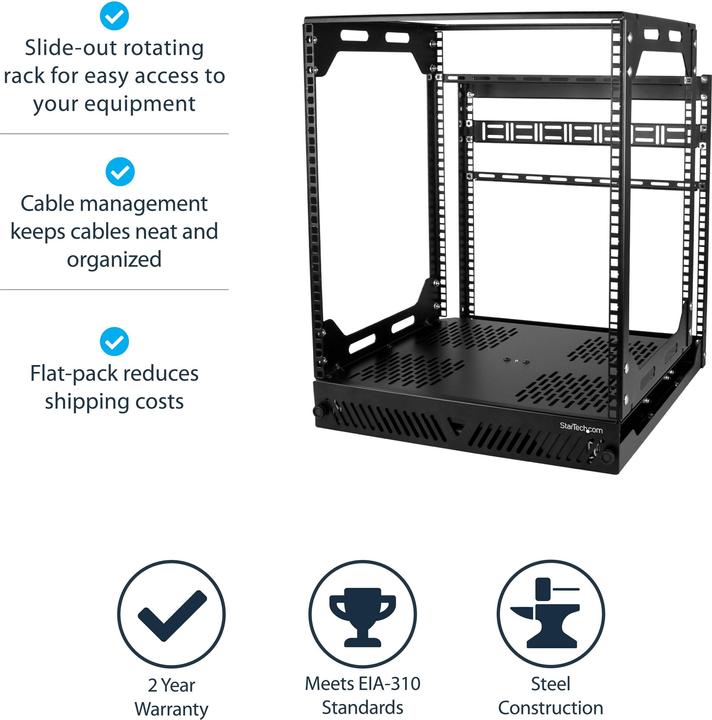 Actual product image StarTech 12u Slide-Out Server Rack (19 inch rack)