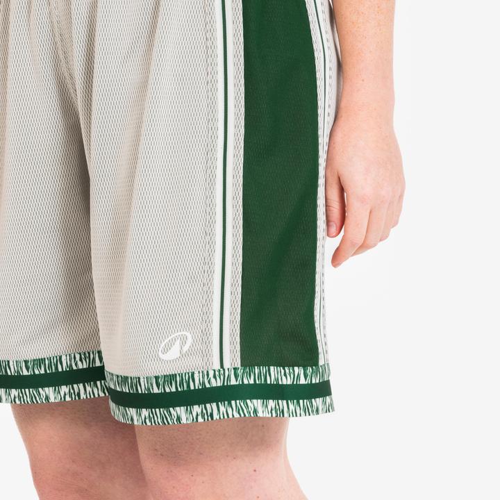 Actual product image Kipsta Damen/Herren Basketball Shorts wendbar - SH500 beige/grün (L)