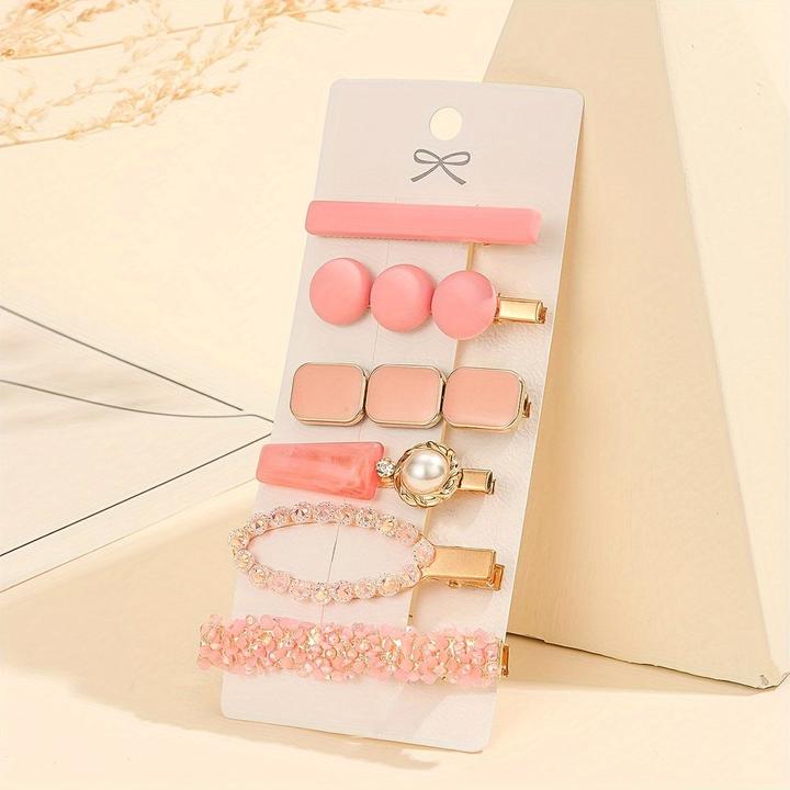 Produktbild Activity Board 6 Stück elegantes Haarspangen-Set - Harz & Strass, mattierte & glitzernde Oberflächen in gemischten (6 Stk.)