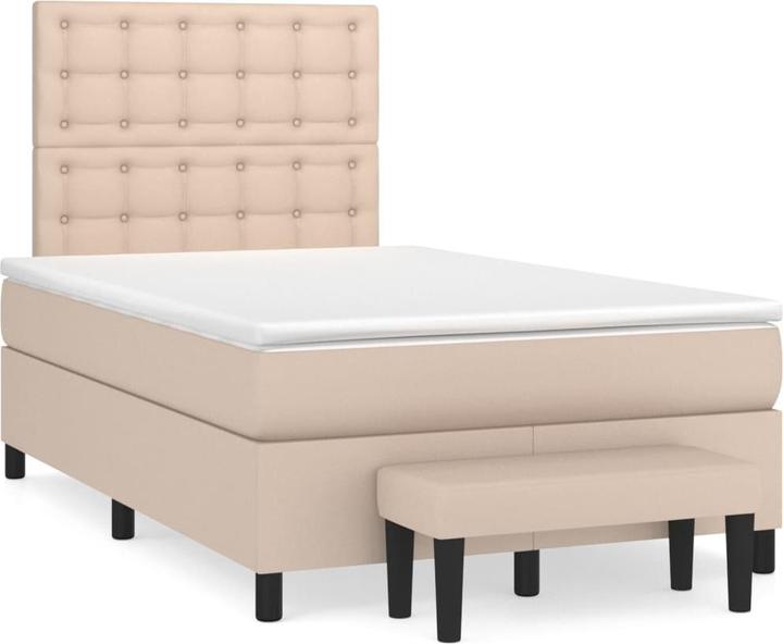 Produktbild VidaXL Boxspringbett Bett Polsterbett Doppelbett Matratze 120x190cm Kunstleder (120 x 190 cm)