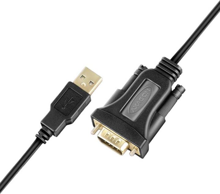 Actual product image Axagon ADS-1PQN, USB-A 2.0 - sÃ©riovÃ½ RS-232 DB9-M FTDI adaptÃ©r / cable (1.50 m)