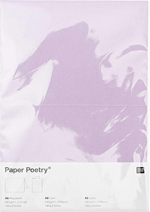Produktbild Rico Design Paper Poetry Essentials Klappkarte A6, Hochweiss (5 Stk.)