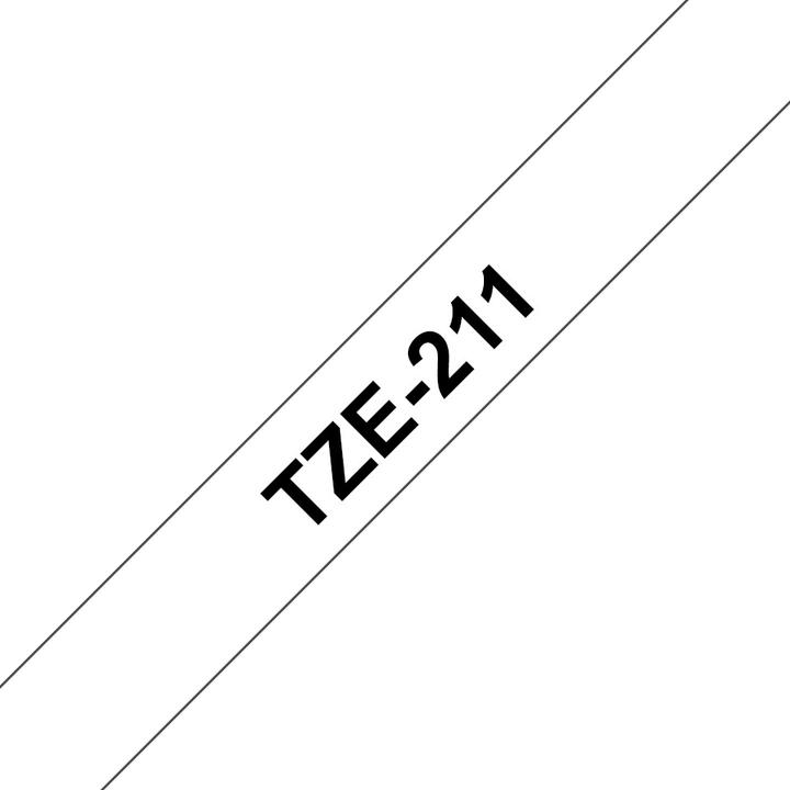Actual product image Brother TZe-211 (0.60 cm, Black, White)