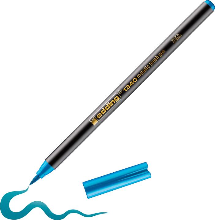 Immagine prodotto Edding 1340 - Penna a spazzola (Metallico, Blu/turchese, 1 x)