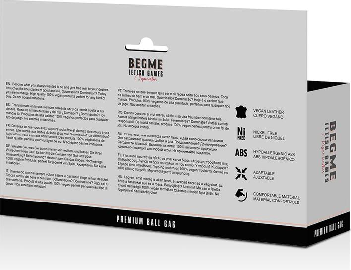 Actual product image Begme Black Edition Ball Gag Vegan Leather