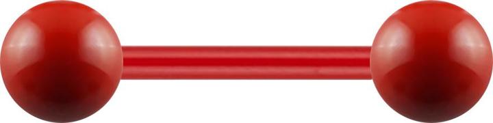 Star Piercing Barbell Fire Red mit Kugel (ohne Messing, Chirurgenstahl 316L)
