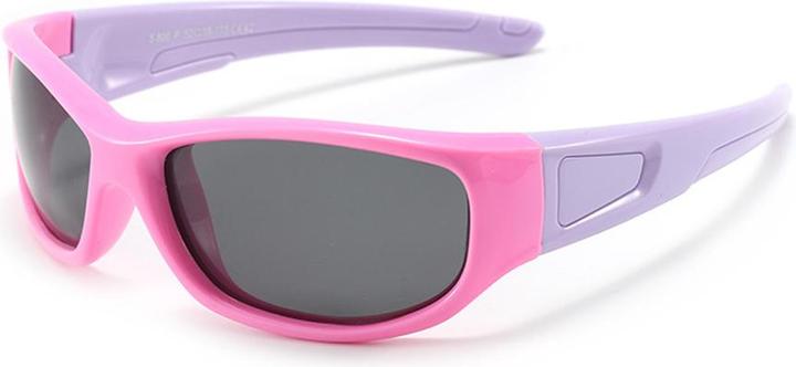 Immagine prodotto Techsuit - Occhiali da sole polarizzati (800-C42) - Tipo sportivo, flessibili, per bambini - Rosa / Viola