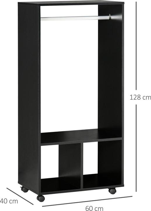 Produktbild Homcom Mobiler Kleiderschrank mit integrierter Kleiderstange (60 x 40 x 128 cm)