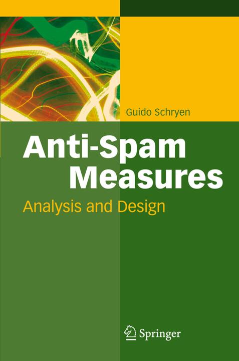 Produktbild Anti-Spam Measures (Guido Schryen, 2010)