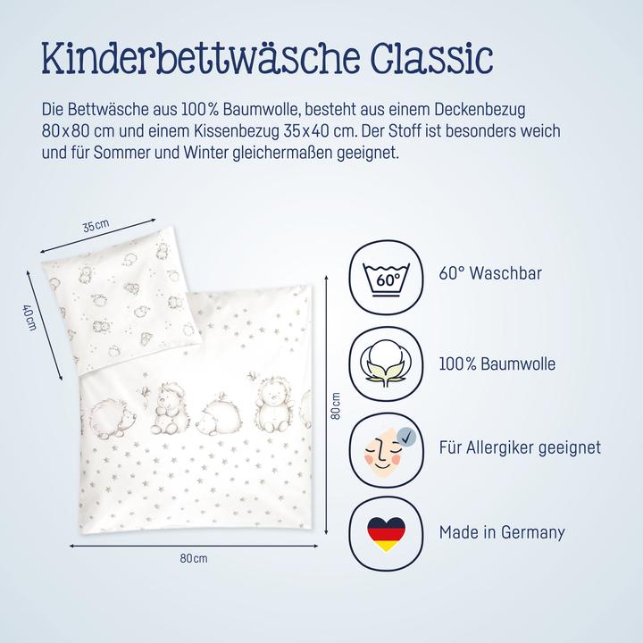 Produktbild Julius Zöllner Bettwäsche 100/135+40/60, Häschen und Eule