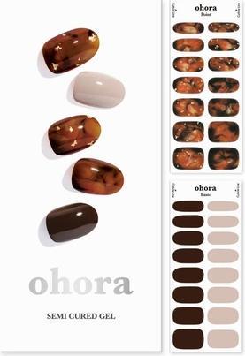 Produktbild Ohora Semi Cured Gel Nail Strips N Brown Sugar - funktioniert mit jeder UV-Nagellampe Salon-Qualität Long (N Brown Sugar)