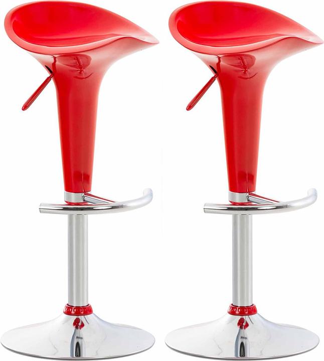 Produktbild CLP 2er Set Barhocker Saddle, rot