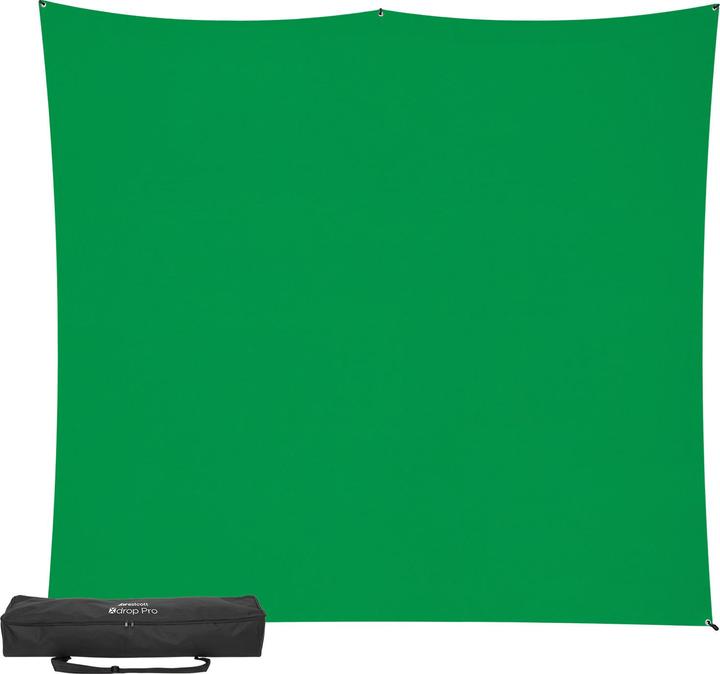 Image du produit Westcott X-Drop Pro - Green Screen (8' x 8') Kit Chroma-Key Green Backdrop Kit, 2.4x2.4m (240 cm, 800 cm)
