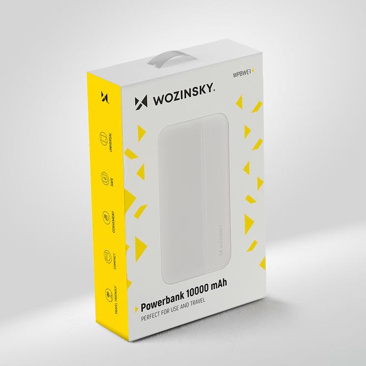 Actual product image Wozinsky powerbank Li-Po 10000mAh 2 x USB white (WPBWE1) (10000 mAh, 10 W, 10 Wh)