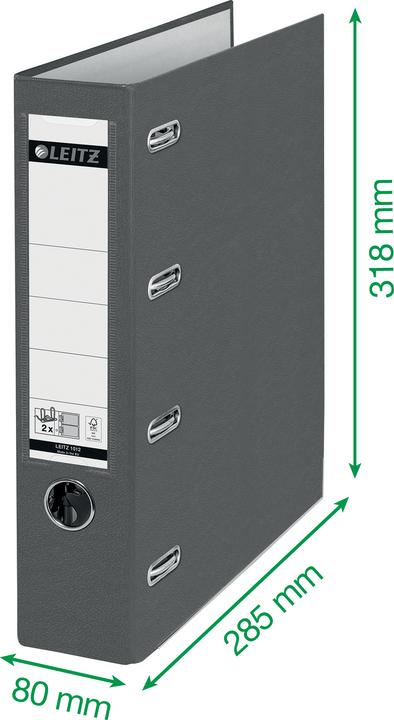 Image du produit Leitz Classeur double en plastique avec deux mécanismes (A4, 75 mm, 1 pièce(s))