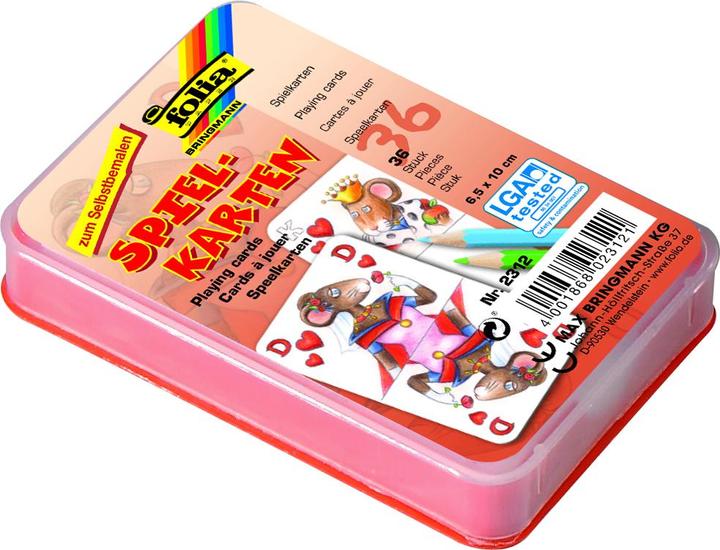 Image du produit Folia Cartes de jeu vierges, 65 x 100 mm, 36 cartes, blancá (36 x)