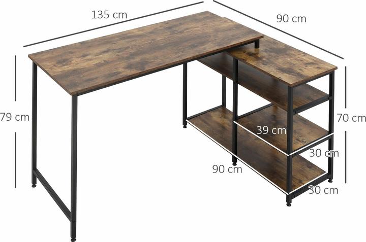 Produktbild Homcom Schreibtisch (135 x 90 x 79 cm)