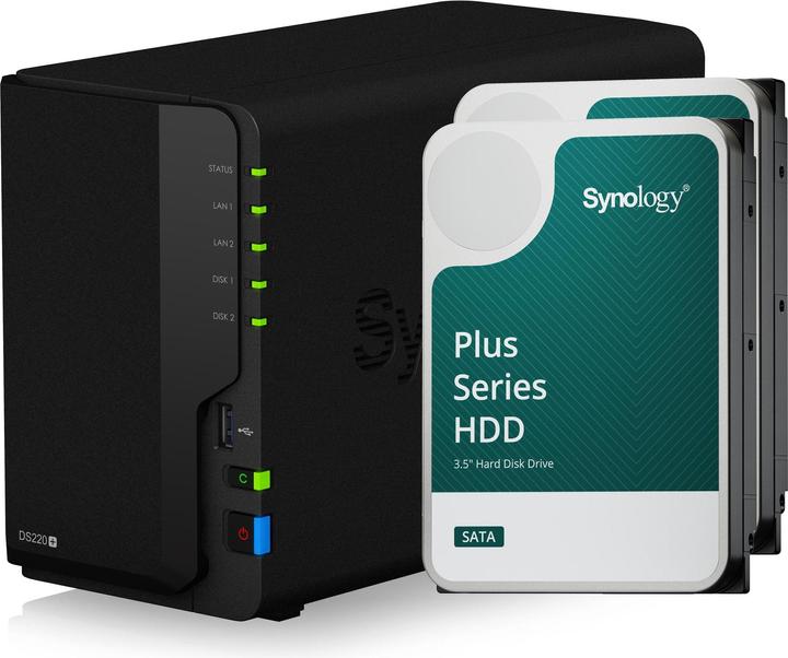 Produktbild Synology NAS DiskStation DS220+ 2-bay Plus HDD 24 TB