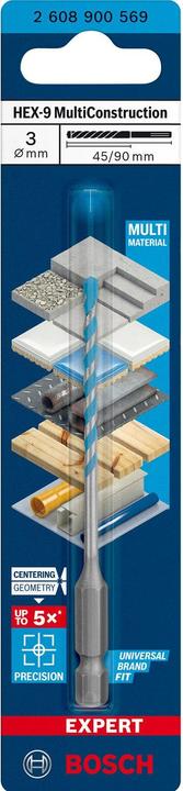 Produktbild Bosch Professional Zubehör Expert HEX-9 MultiConstruction (3.0 Millimeter)