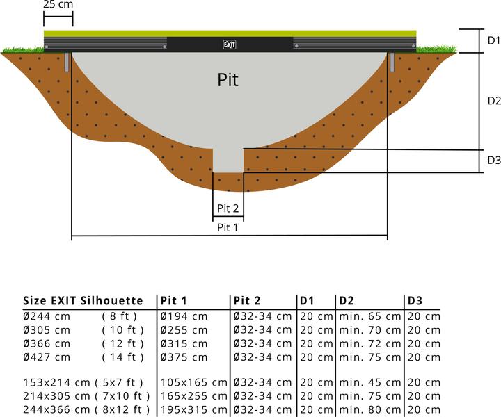 Produktbild Exit Silhouette Ground Rect mit Sicherheitsnetz (273 cm)